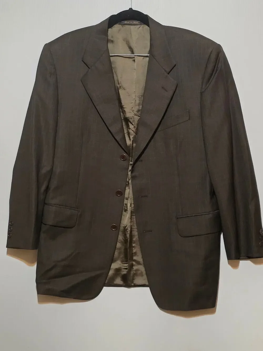Trussini Linea Classico Wool Windowpane Blazer Suit Jacket Italy 38R EU 48